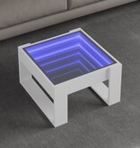 VidaXL Salontafel met Infinity LED 50x53x30 cm wit