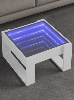 VidaXL Salontafel met Infinity LED 50x53x30 cm wit