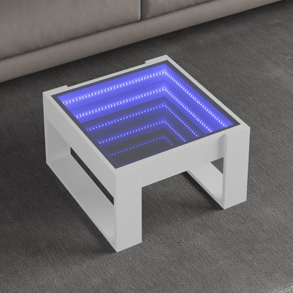 VidaXL Salontafel met Infinity LED 50x53x30 cm wit