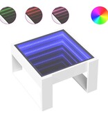 VidaXL Salontafel met Infinity LED 50x53x30 cm wit