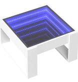VidaXL Salontafel met Infinity LED 50x53x30 cm wit