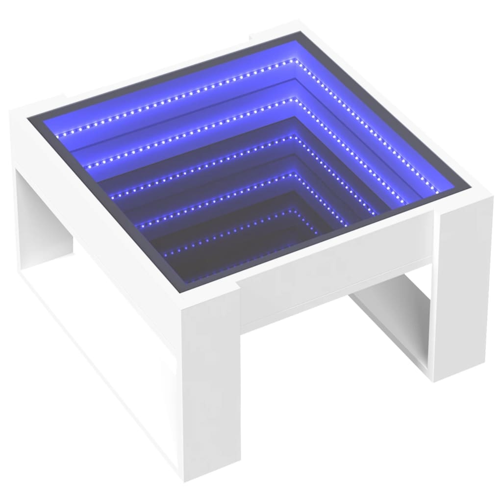 VidaXL Salontafel met Infinity LED 50x53x30 cm wit