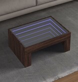VidaXL Salontafel met Infinity LED 70x50x30 cm bruin eikenkleurig