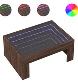 VidaXL Salontafel met Infinity LED 70x50x30 cm bruin eikenkleurig