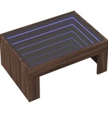 VidaXL Salontafel met Infinity LED 70x50x30 cm bruin eikenkleurig