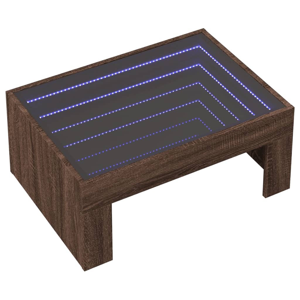 VidaXL Salontafel met Infinity LED 70x50x30 cm bruin eikenkleurig