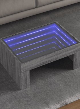 VidaXL Salontafel met Infinity LED 70x50x30 cm grijs sonoma eikenkleur