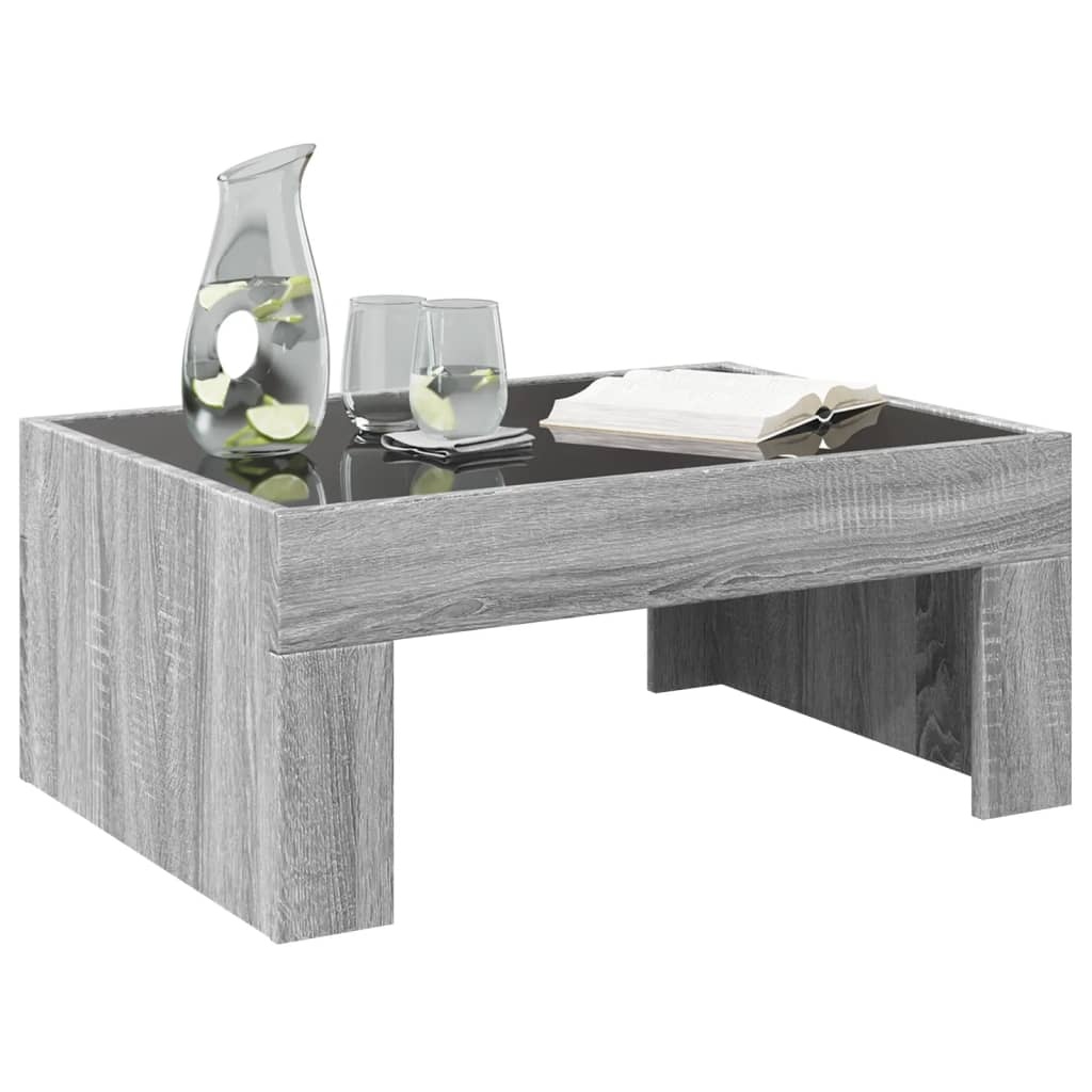 VidaXL Salontafel met Infinity LED 70x50x30 cm grijs sonoma eikenkleur
