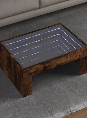 VidaXL Salontafel met Infinity LED 70x50x30 cm gerookt eikenkleurig