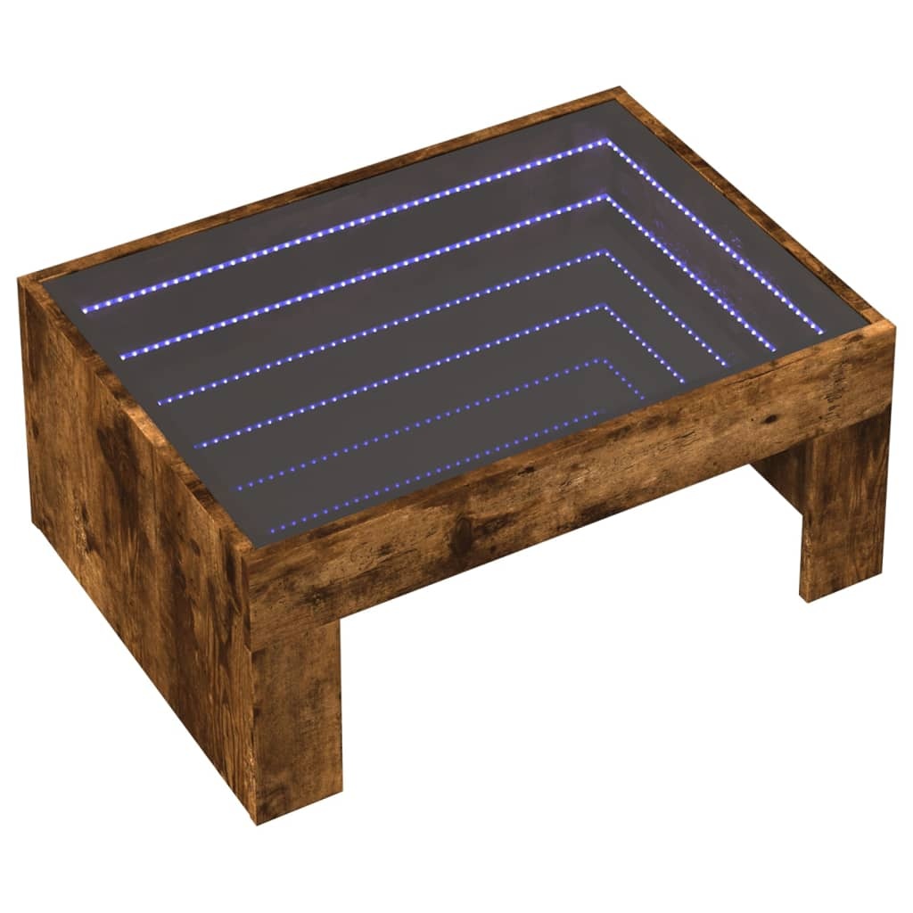 VidaXL Salontafel met Infinity LED 70x50x30 cm gerookt eikenkleurig