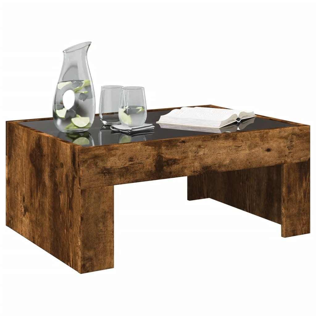 VidaXL Salontafel met Infinity LED 70x50x30 cm gerookt eikenkleurig