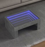 VidaXL Salontafel met Infinity LED 70x50x30 cm betongrijs