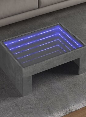 VidaXL Salontafel met Infinity LED 70x50x30 cm betongrijs