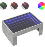VidaXL Salontafel met Infinity LED 70x50x30 cm betongrijs