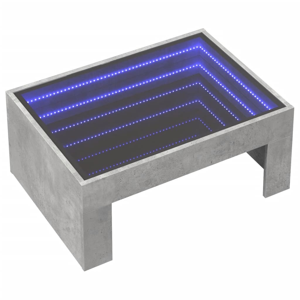 VidaXL Salontafel met Infinity LED 70x50x30 cm betongrijs