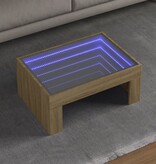 VidaXL Salontafel met Infinity LED 70x50x30 cm sonoma eikenkleurig