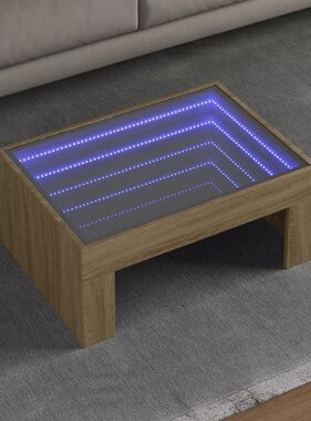 VidaXL Salontafel met Infinity LED 70x50x30 cm sonoma eikenkleurig