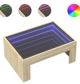 VidaXL Salontafel met Infinity LED 70x50x30 cm sonoma eikenkleurig