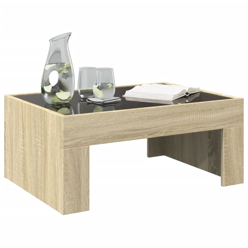 VidaXL Salontafel met Infinity LED 70x50x30 cm sonoma eikenkleurig