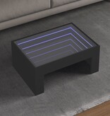VidaXL Salontafel met Infinity LED 70x50x30 cm zwart