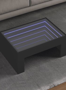 VidaXL Salontafel met Infinity LED 70x50x30 cm zwart