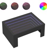 VidaXL Salontafel met Infinity LED 70x50x30 cm zwart