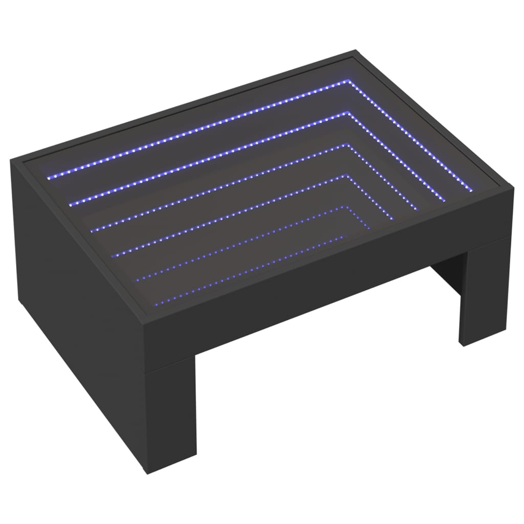 VidaXL Salontafel met Infinity LED 70x50x30 cm zwart