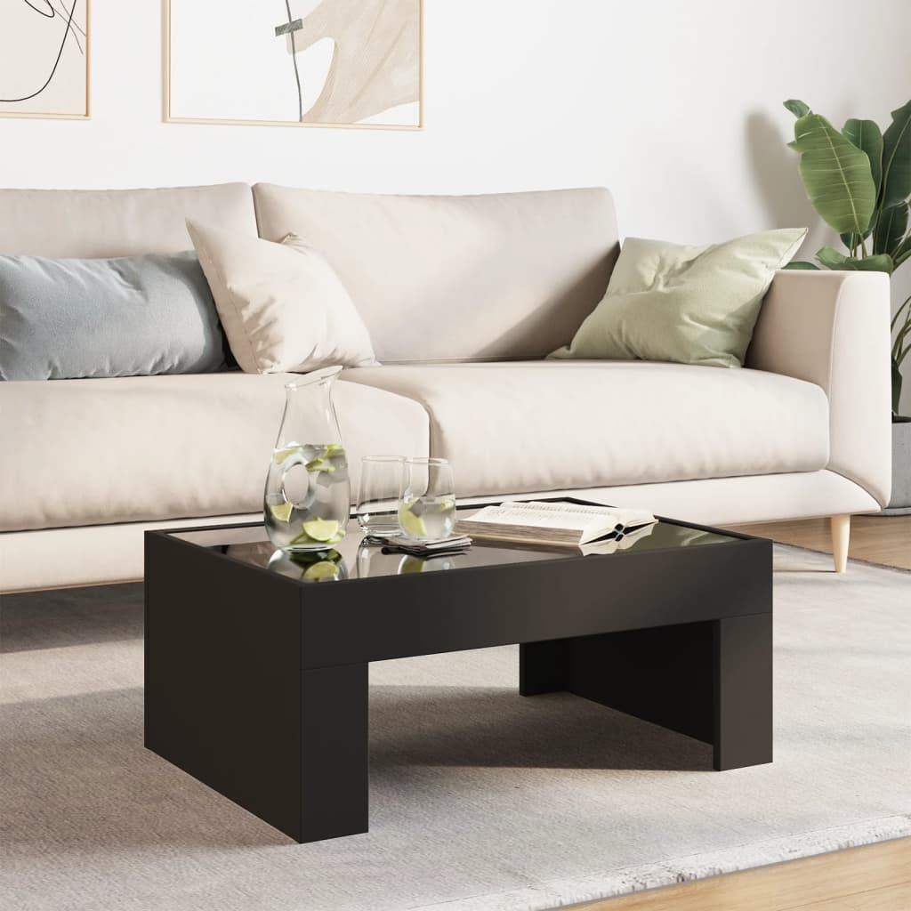 VidaXL Salontafel met Infinity LED 70x50x30 cm zwart