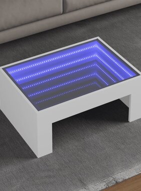 VidaXL Salontafel met Infinity LED 70x50x30 cm wit