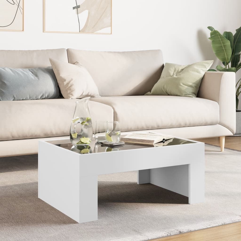 VidaXL Salontafel met Infinity LED 70x50x30 cm wit