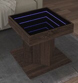 VidaXL Salontafel met LED 50x50x45 cm bewerkt hout bruin eikenkleurig