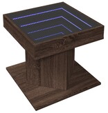 VidaXL Salontafel met LED 50x50x45 cm bewerkt hout bruin eikenkleurig