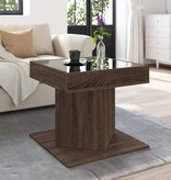 VidaXL Salontafel met LED 50x50x45 cm bewerkt hout bruin eikenkleurig