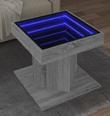 VidaXL Salontafel met LED 50x50x45 cm bewerkt hout grijs sonoma eiken