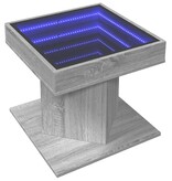VidaXL Salontafel met LED 50x50x45 cm bewerkt hout grijs sonoma eiken