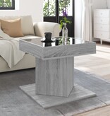 VidaXL Salontafel met LED 50x50x45 cm bewerkt hout grijs sonoma eiken