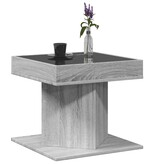 VidaXL Salontafel met LED 50x50x45 cm bewerkt hout grijs sonoma eiken