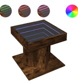 VidaXL Salontafel met LED 50x50x45 cm bewerkt hout gerookt eikenkleur