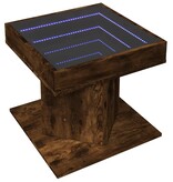 VidaXL Salontafel met LED 50x50x45 cm bewerkt hout gerookt eikenkleur