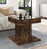 VidaXL Salontafel met LED 50x50x45 cm bewerkt hout gerookt eikenkleur