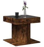 VidaXL Salontafel met LED 50x50x45 cm bewerkt hout gerookt eikenkleur