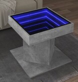 VidaXL Salontafel met LED 50x50x45 cm bewerkt hout betongrijs