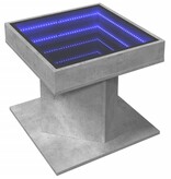 VidaXL Salontafel met LED 50x50x45 cm bewerkt hout betongrijs