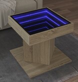 VidaXL Salontafel met LED 50x50x45 cm bewerkt hout sonoma eikenkleurig