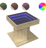 VidaXL Salontafel met LED 50x50x45 cm bewerkt hout sonoma eikenkleurig