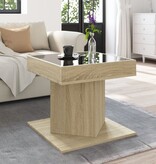 VidaXL Salontafel met LED 50x50x45 cm bewerkt hout sonoma eikenkleurig
