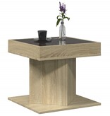 VidaXL Salontafel met LED 50x50x45 cm bewerkt hout sonoma eikenkleurig