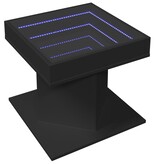 VidaXL Salontafel met LED 50x50x45 cm bewerkt hout zwart