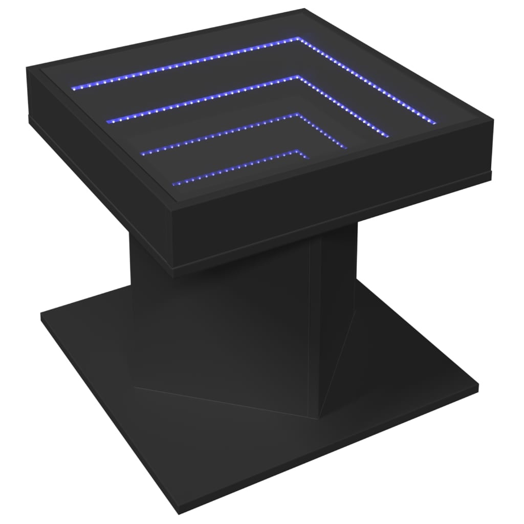 VidaXL Salontafel met LED 50x50x45 cm bewerkt hout zwart