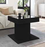 VidaXL Salontafel met LED 50x50x45 cm bewerkt hout zwart